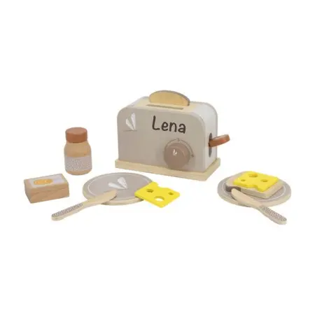 Label-Label Holz Spielzeug Toaster nougat personalisiert Name LLWT-37094