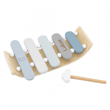 Holz Xylophon für Kinder blau | Label-Label | Lasergravur mit Name
