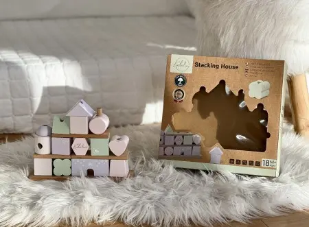 Mädchen Taufgeschenk Steckspiel aus Holz. Spielzeug mit Taufdaten,. Namen und Tauffisch. Geschenkidee für Kinder zur Taufe.