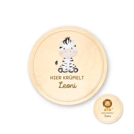 Personalisierte Frühstücksbrett für Kinder und Babys – Zebra Einzigartige Geschenkideen mit Liebe zum Detail!