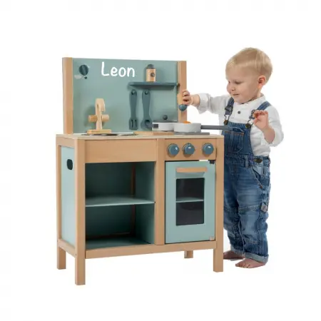 Kinder Holz-Spielküche in blau Personalisiert Label-Label LLWT-25415 5420067925415