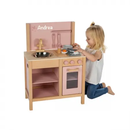 Spielkuuche aus Holz in rosa Personalisiert Label-Label LLWT-25385 5420067925385