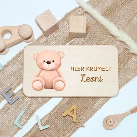 Personalisierte Frühstücksbrettchen für Kinder – Teddybär Einzigartige Geschenkideen mit Liebe zum Detail!