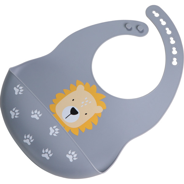 Baby Silikon Lätzchen Löwe BellasTraum ✔️ Auffangschale Grau Tryco mit 