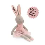 Baby Kuscheltier Hase Nola in rosa von Jollein personalisiert bestickt mit Name