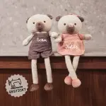 Jollein ✔️ Baby Kuscheltier Teddybär in braun - personalisierbar
