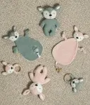 Jollein River knit Strick Babyspielzeug Greifring Rehlein Schmusetuch pale pink rosa 041-001-65322