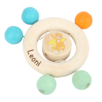 Baby Greifring Beißring mit Perlen aus Holz Lex personalisiert mit Lasergravur und Name ✔️ small foot 10655