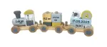 Tryco TR-303501 Holzzug Holz-Eisenbahn Personalisiert mit Geburtsdaten Namen bedruckt