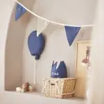 Kinder Geburtstagskrone Musselin blau | Jollein | Personalisierbar mit Name