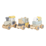 Tryco TR-303501 Baby Holzzug Holz-Eisenbahn Personalisiert mit Geburtsdaten Namen