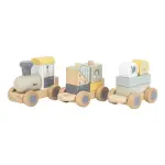 Tryco TR-303501 Holzzug Holz-Eisenbahn Personalisiert mit Geburtsdaten Namen bedruckt