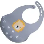 Tryco Baby Silikon Lätzchen mit Auffangschale Löwe Grau
