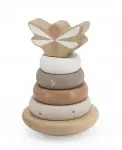 Label Label - Stapelturm - Stapelturm aus Holz Nougat - Personalisiertes Taufgeschenk - Geschenk zur Taufe für Baby und Kind