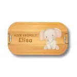 Personalisierte Brotbox für Kinder | Mit Name und Elefant
