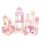 JaBaDaBaDo - Holzkloetze 50-teilig - Kinder Bausteine aus Holz rosa - Babygeschenk Mädchen W7186 personalisiert