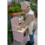 JaBaDaBaDo W7206 - Kinderküche Spielküche Holz mit Topf und Pfanne in rosa ✔️ Name personalisiert