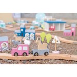 Holzspielzeug Auto-Set mit Schienen rosa | JaBaDaBaDo | Personalisiert mit Name