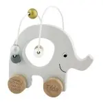 JaBaDaBaDo Nachziehspielzeug Elefant mit Motorikschleife personalisiert mit Lasergravur und Geburtsdaten