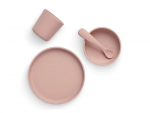 Kinder Baby Geschirrset Silikon - Pale Pink - 4-teilig | Jollein