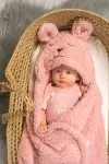 Baby Wickeldecke - Bunny pink / rosa Babygeschenk | Jollein 032-566-65250