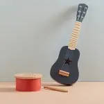 Kids Concept 1000522 - Kinder Holz Gitarre Grau Name personalisierbar