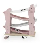 Holzspielzeug Taufgeschenk Kugelbahn rosa Label-Label Personalisiert mit Taufdaten und Namen LLWT-25125 Baby Mädchen