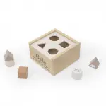 Label Label - Formen-Steckspiel Box - Kinder Sortierbox aus Holz Nougat - Personalisierbar mit Lasergravur Name Geburtstag LLWT-34369