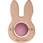 Zahnungshilfe Beissring Hase in rosa Silikon & Holz | Label-Label