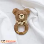 Personalisierter Greifling Bär in braun für Babys von BellasTraum