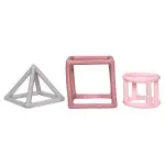 Zahnungshilfe Beissring Geometrische Formen in Rosa Silikon | Label-Label
