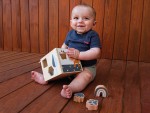 Tryco - Tier Formen Steckspiel Box - Kinder Sortierbox aus Holz - Personalisiert mit Namen und Geburtstag