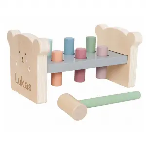 Kinder Hammerbank Holzspielzeug Teddy - JaBaDaBaDo C2517 | Personalisiert mit Namen