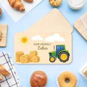 Personalisierte Frühstücksbrettchen für Kinder – Traktor Einzigartige Geschenkideen mit Liebe zum Detail!