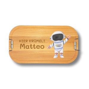 Personalisierte Brotdose für Kinder | Mit Name und Astronaut