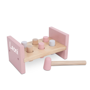 Holzspielzeug Hammerbank rosa | Jollein | Personalisiert