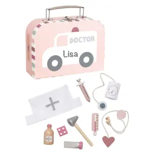 Doktor Arztkoffer Krankenwagen Set im Koffer rosa | JaBaDaBaDo | Personalisiert