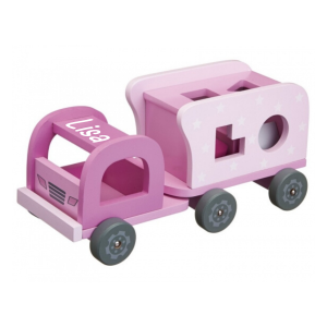 Kids Concept - Holz Steckspiel Lastwagen Rosa | Personalisiert