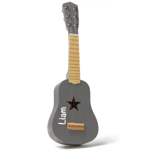 Kids Concept 1000522 - Kinder Holz Gitarre Grau Name personalisiert