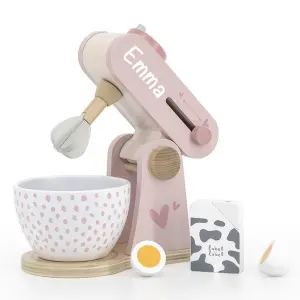 Holz Mixer Küchenmaschine rosa | Label-Label | Personalisiert