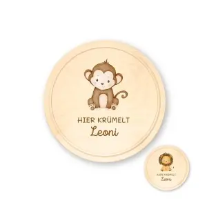 Personalisierte Frühstücksbrett für Kinder und Babys – Affe Einzigartige Geschenkideen mit Liebe zum Detail!