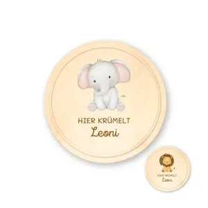 Personalisierte Frühstücksbrett für Kinder und Babys – Elefant Einzigartige Geschenkideen mit Liebe zum Detail!