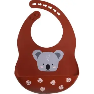 Tryco Baby Silikon Lätzchen mit Auffangschale Koala Rot