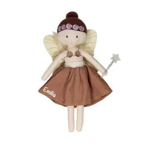 Personalisierte Puppe für Mädchen - Fee Fleur aus Leinenstoff