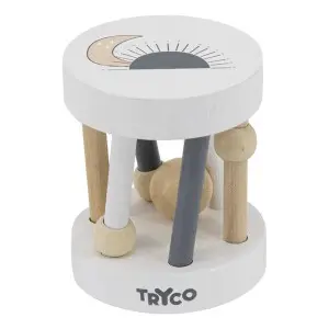 Tryco Babyspielzeug Babyrassel Rollend aus Holz